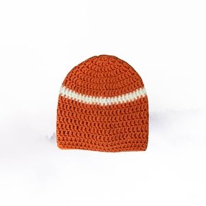 Adult's Orange and White Beanie